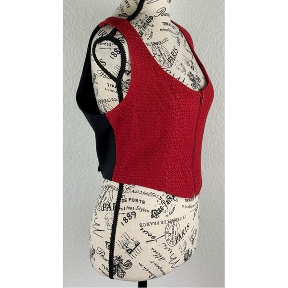 Bebe Vintage Y2K Women's Front Zip Red Vest Rodeo Western Coyote Ugly, size 10 - Picture 3 of 9
